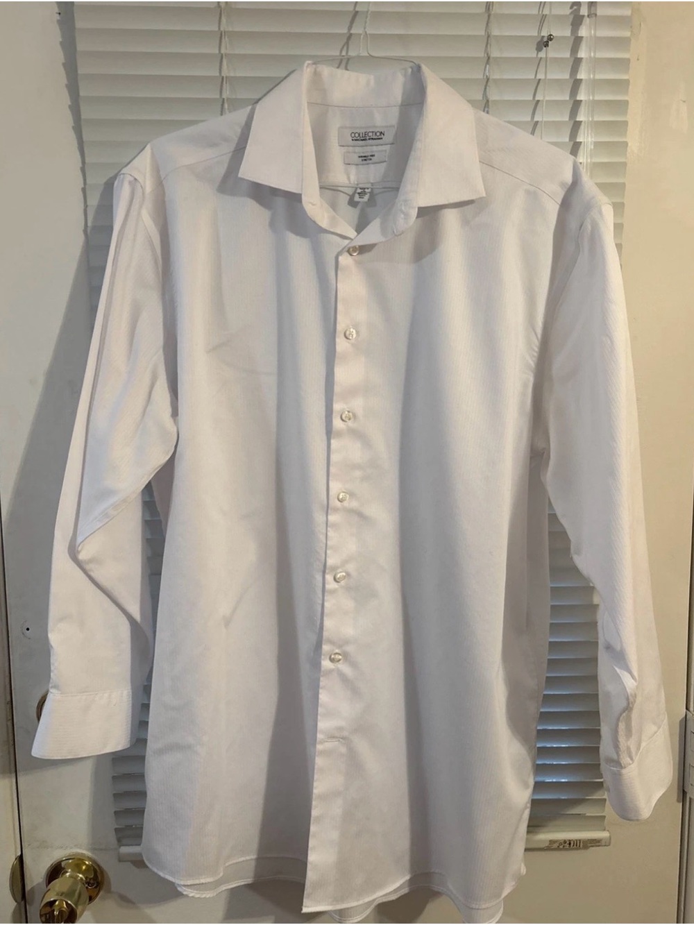 Michael Strahan Collection Men’s Dress Shirt 18 34/35 Regular Fit Pin Stripe
